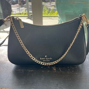 Kate Spade Black Shoulder Bag with Gold Chain